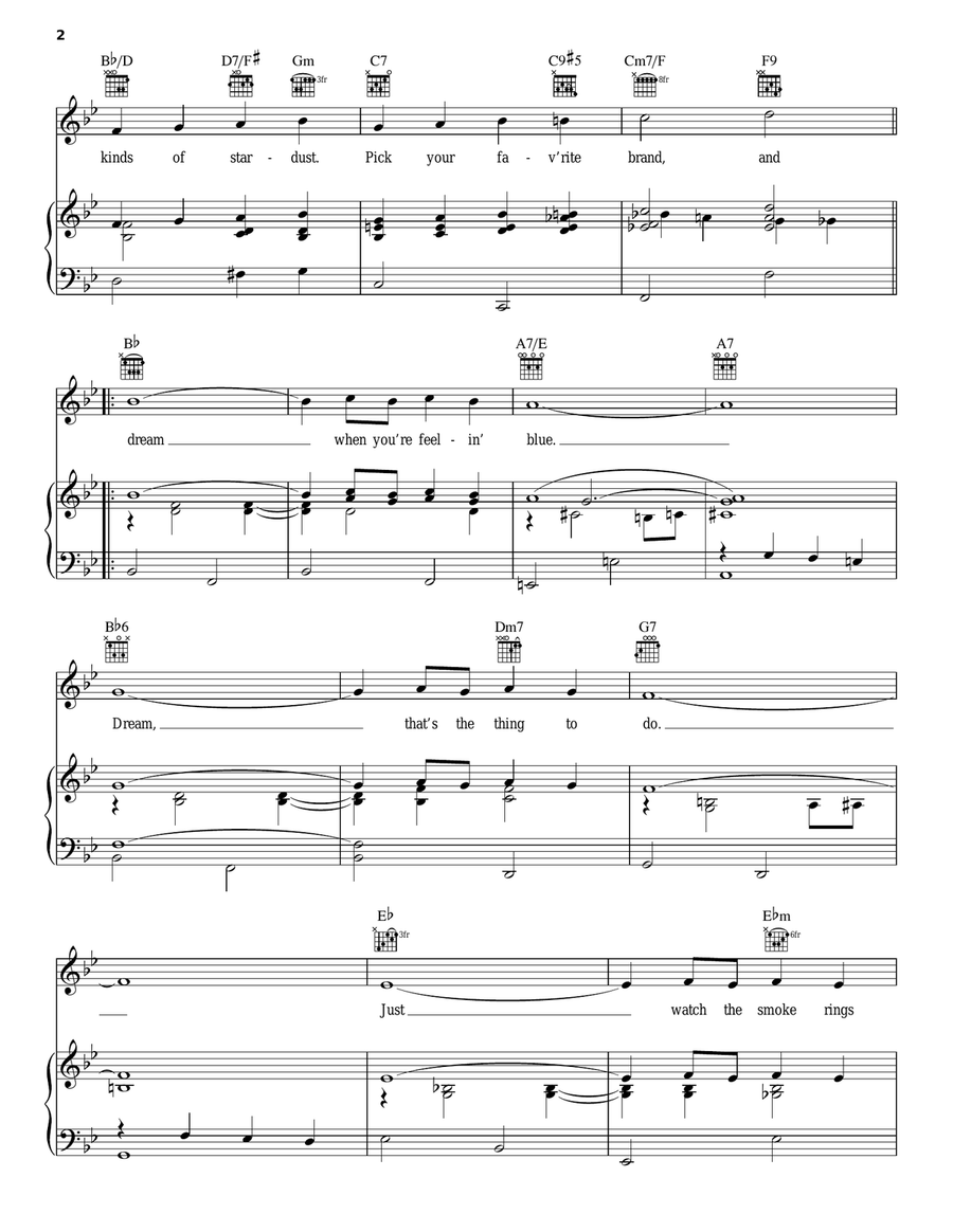 Dream Dream Piano, Vocal, Guitar scores gallery preview page 2