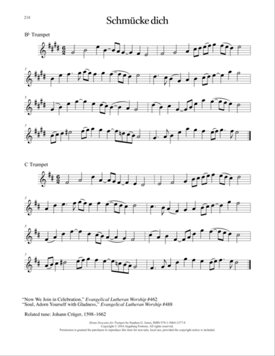 Hymn Descants for Trumpet C Trumpet scores gallery preview page 219