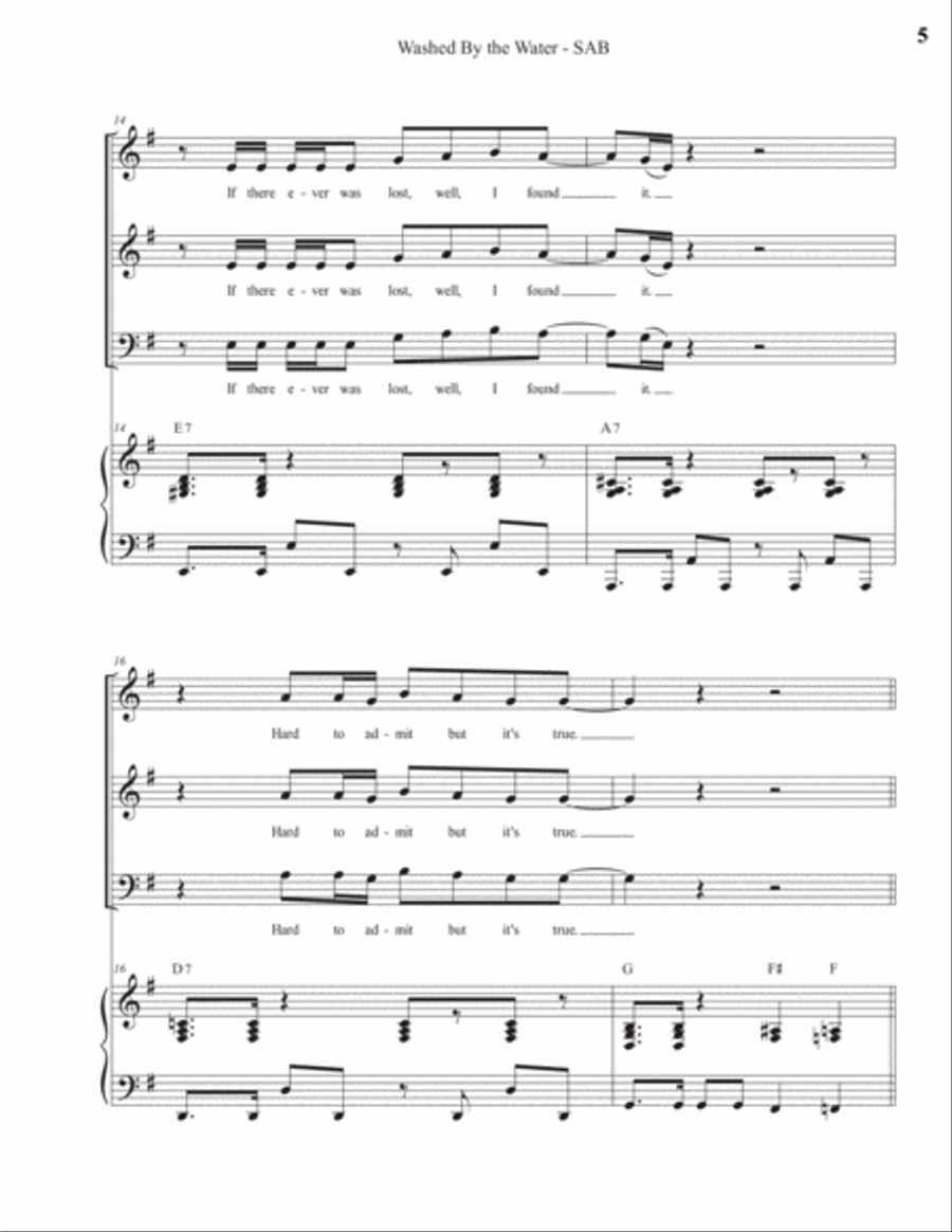 Washed By The Water 3-Part scores gallery preview page 5