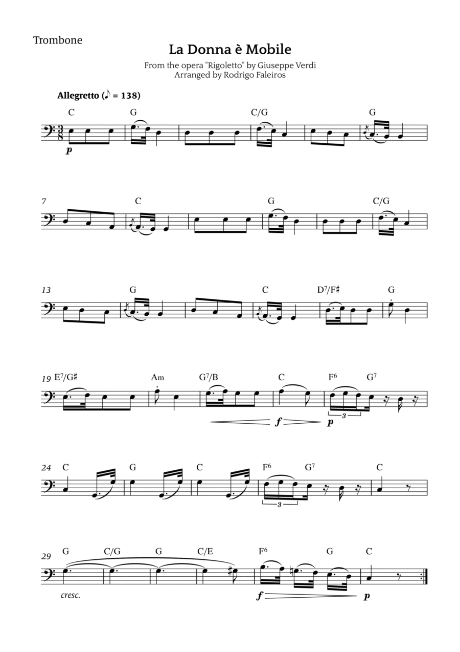 La Donna è Mobile Chamber Music scores gallery preview page 1