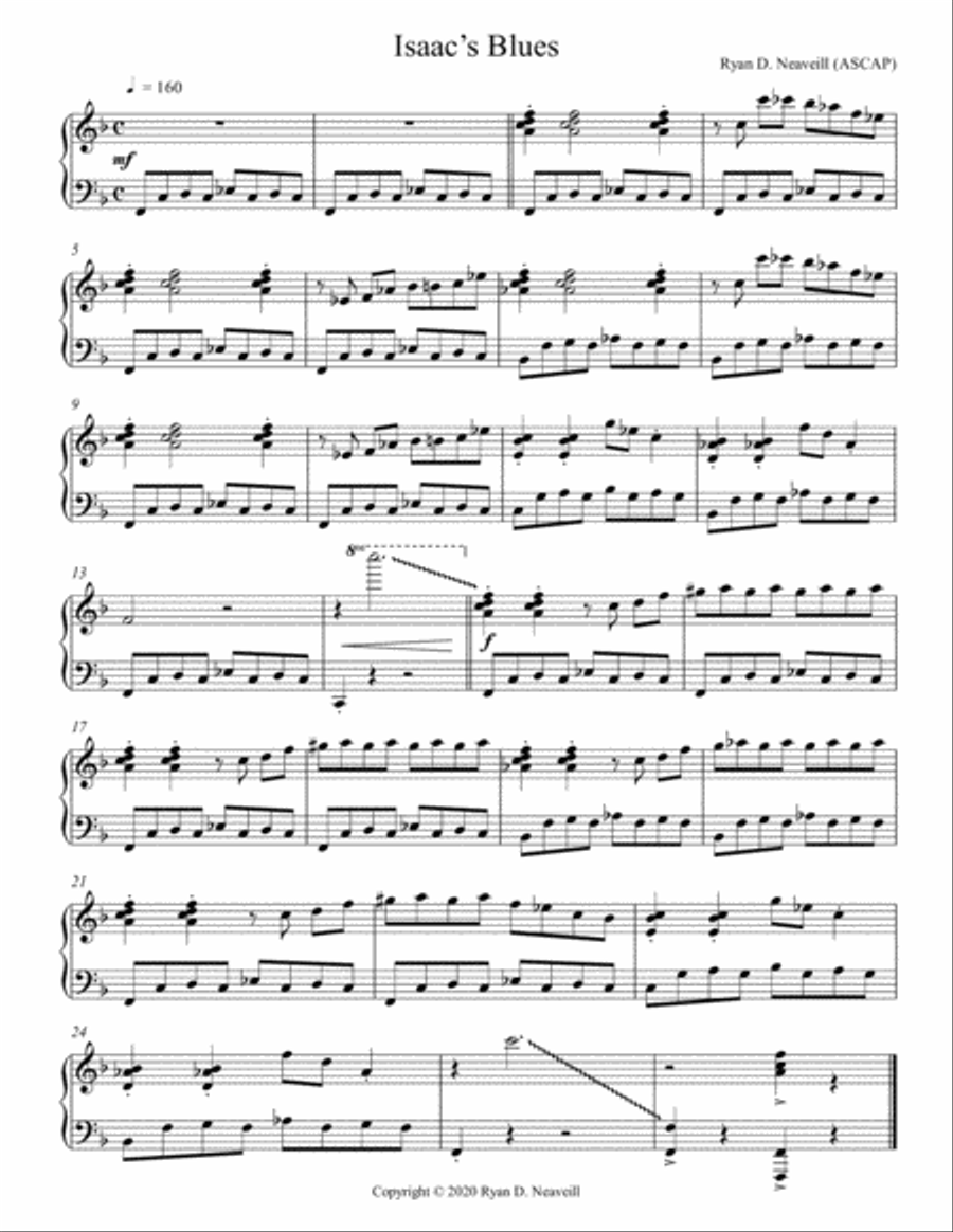 Isaac’s Blues Isaac’s Blues Piano Method scores gallery preview page 1