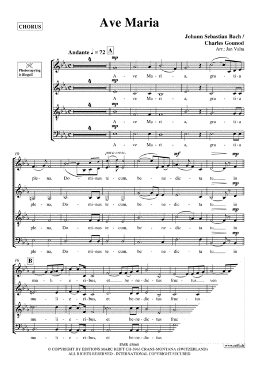 Ave Maria 4-Part scores gallery preview page 3