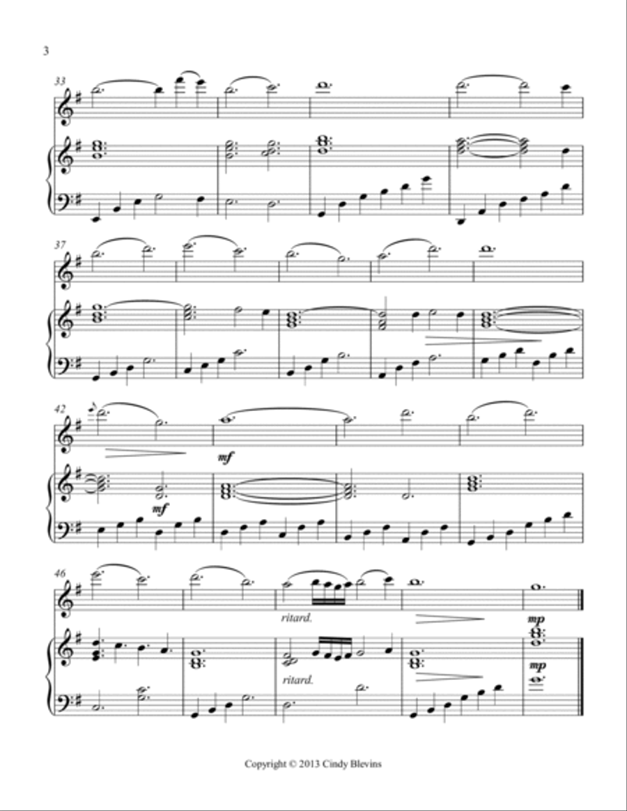 O Holy Night, for Piano and Flute Flute Solo scores gallery preview page 4