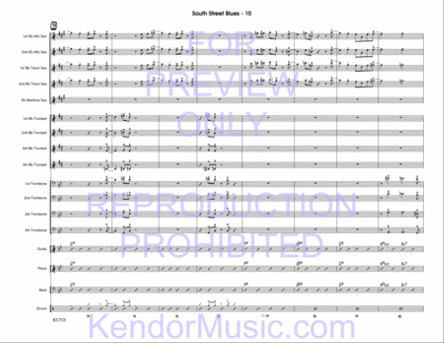 South Street Blues (Full Score) Jazz Ensemble scores gallery preview page 11