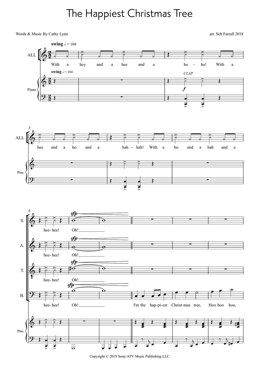 The Happiest Christmas Tree 4-Part scores gallery preview page 1