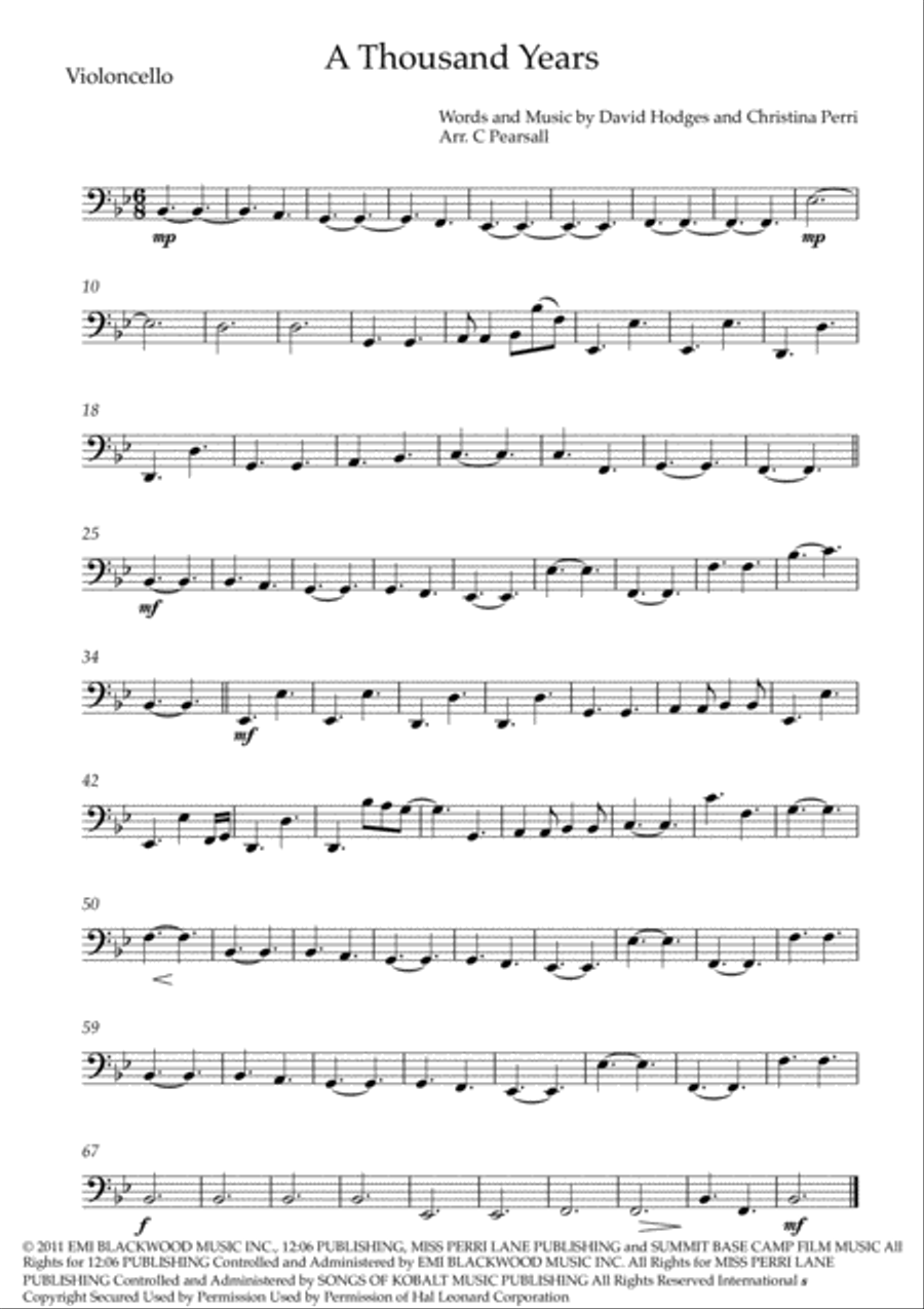 A Thousand Years A Thousand Years String Quartet scores gallery preview page 1
