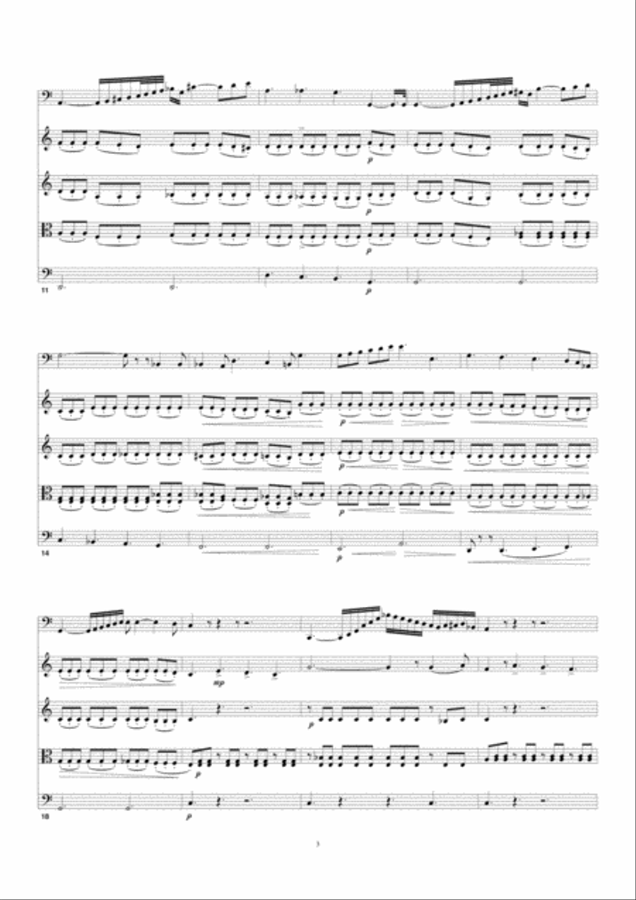 Elegy by Giovanni Bottesini (1821-1889) arranged for solo double bass in orchestra tuning and string String Orchestra scores gallery preview page 3