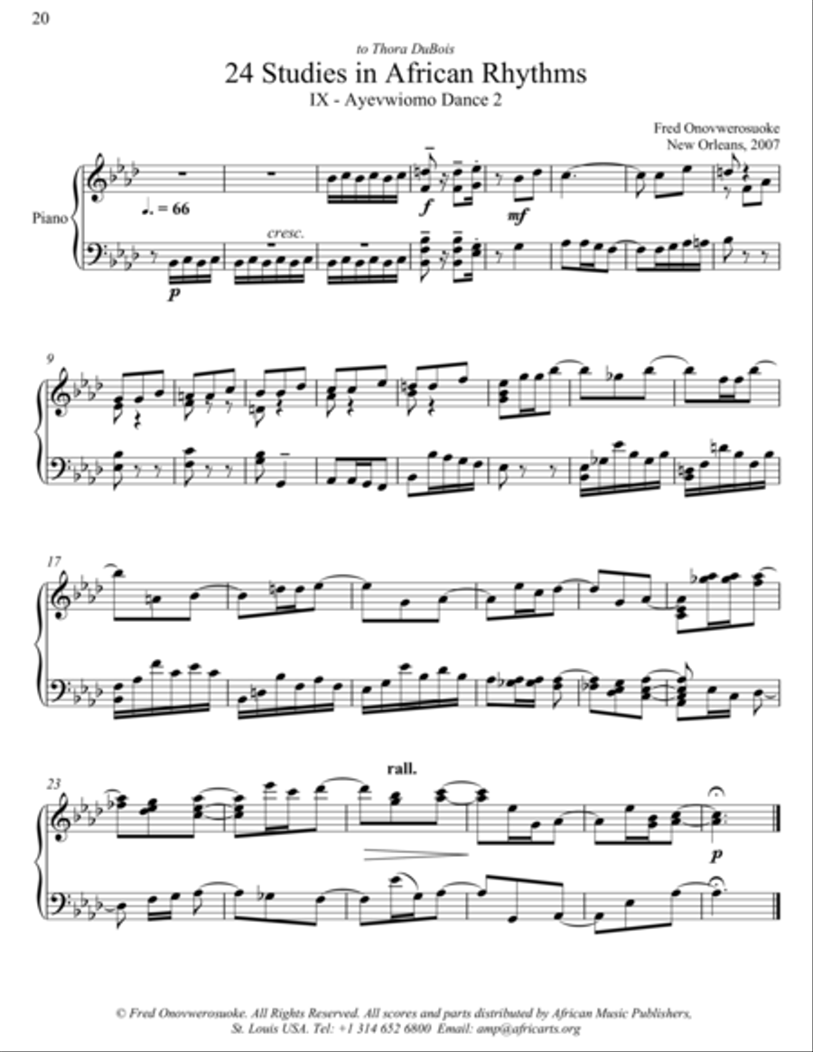 Twenty-Four Studies in African Rhythms, No. 9 Piano Method scores gallery preview page 1