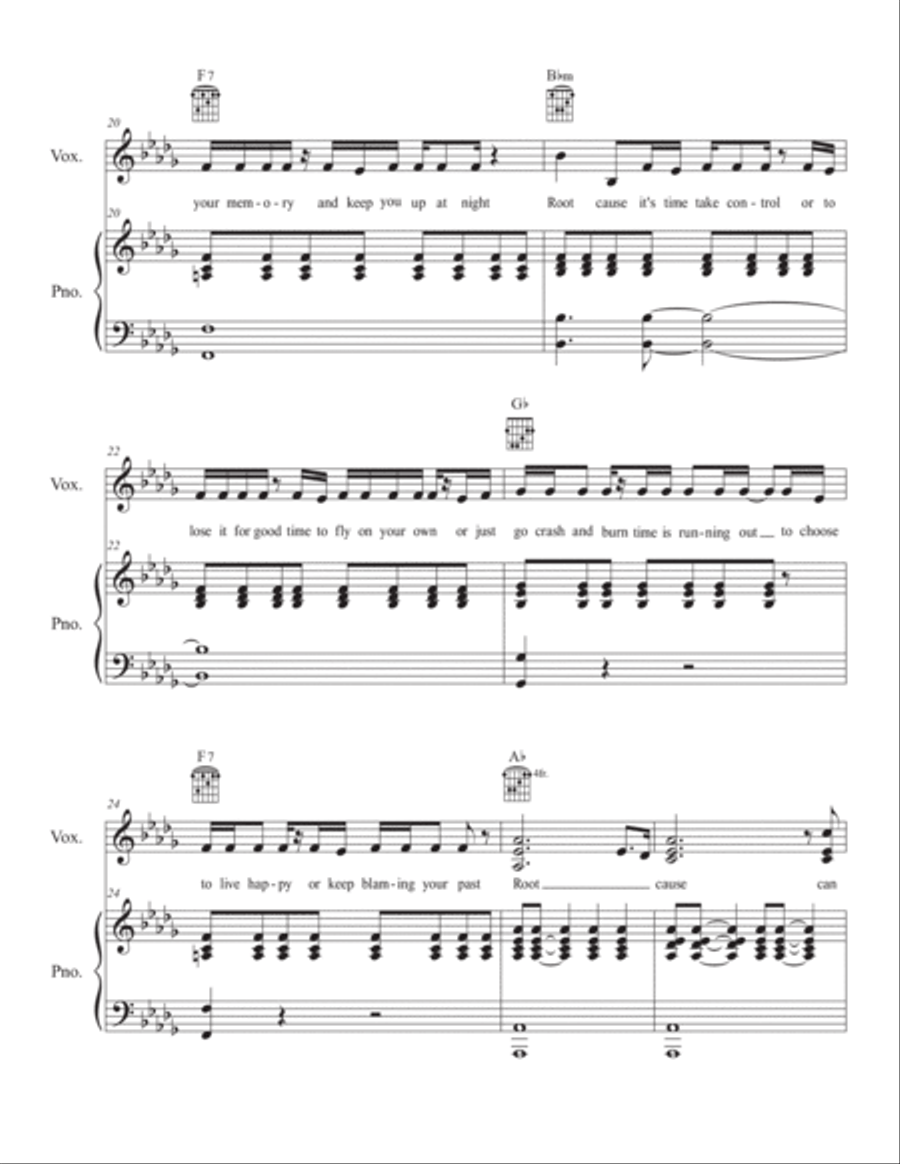 Root Cause Piano, Vocal, Guitar scores gallery preview page 4