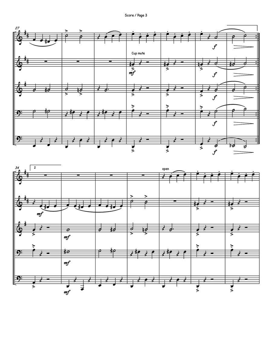 Those Lazy-hazy-crazy Days Of Summer Brass Quintet scores gallery preview page 4