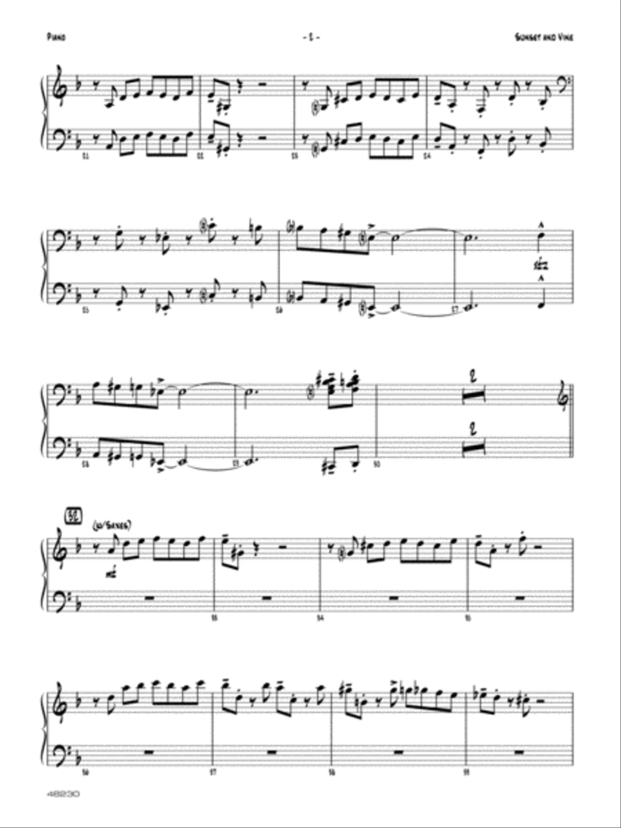 Sunset and Vine: Piano Accompaniment Jazz Ensemble scores gallery preview page 2