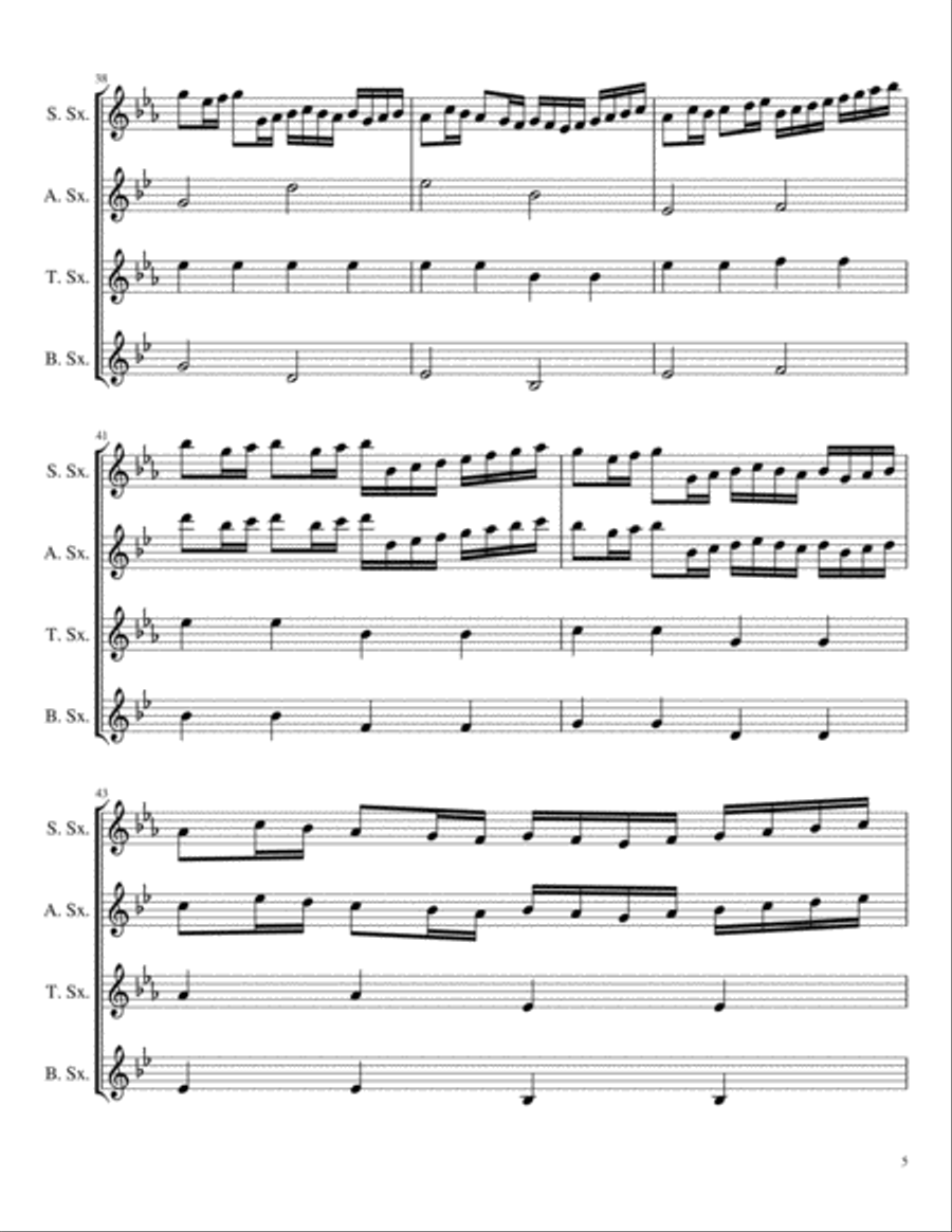 Pachelbel's Canon for Saxophone Quartet (SATB) Pachelbel's Canon for Saxophone Quartet (SATB) Saxophone Quartet scores gallery preview page 5