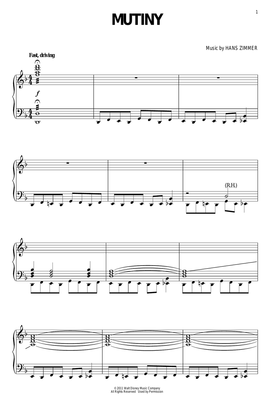 Mutiny Piano Solo scores gallery preview page 1