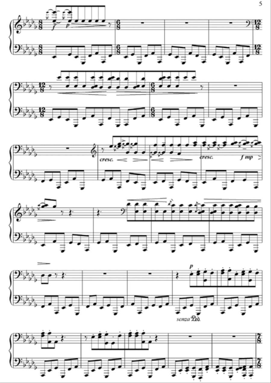 Loto - Into the sacred path Piano Solo scores gallery preview page 5