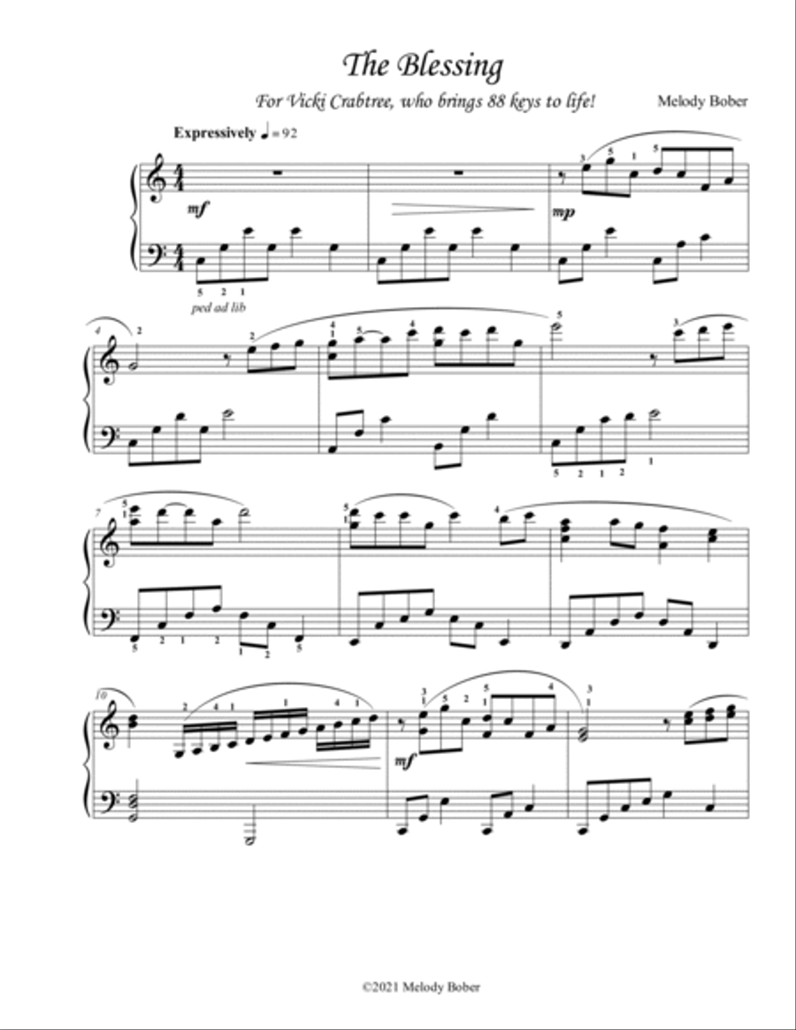 The Blessing Piano Solo scores gallery preview page 2
