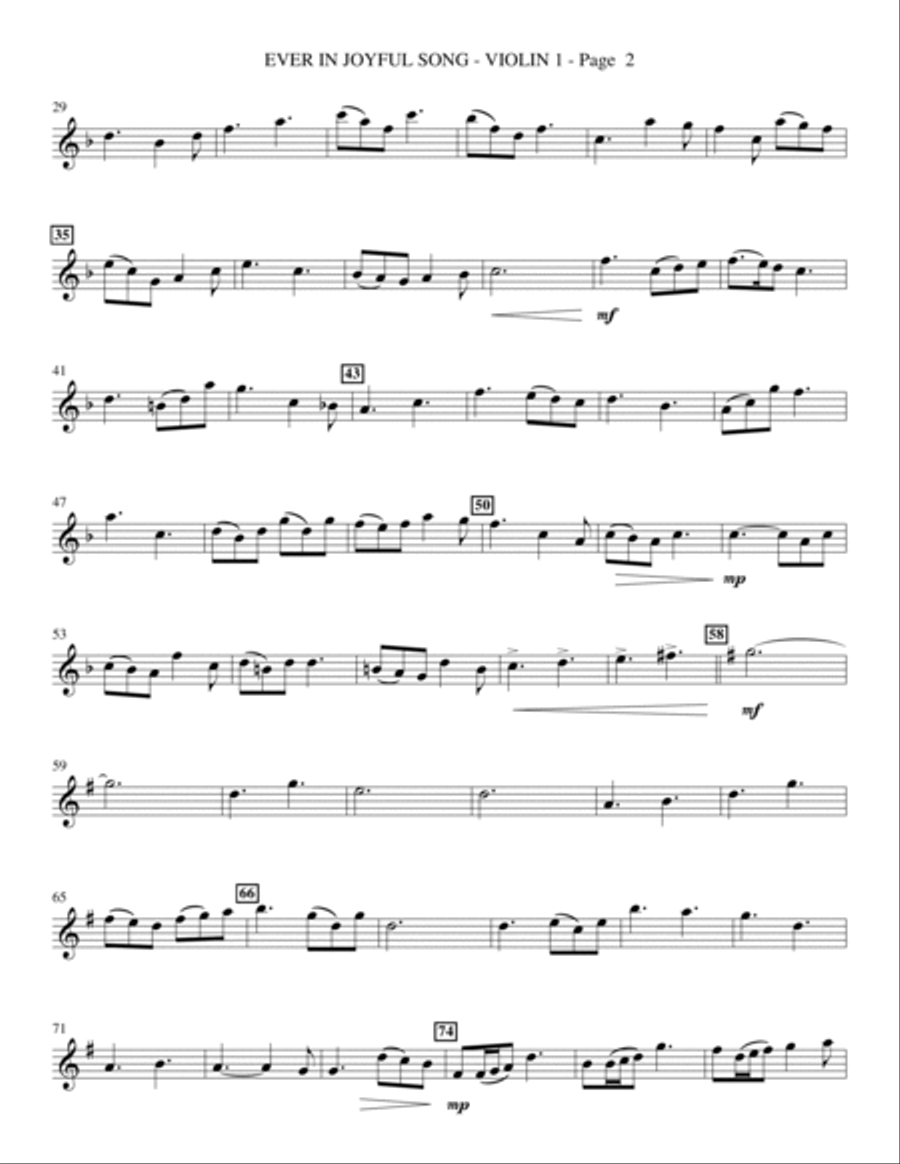 Ever In Joyful Song - Violin 1 Choir scores gallery preview page 2