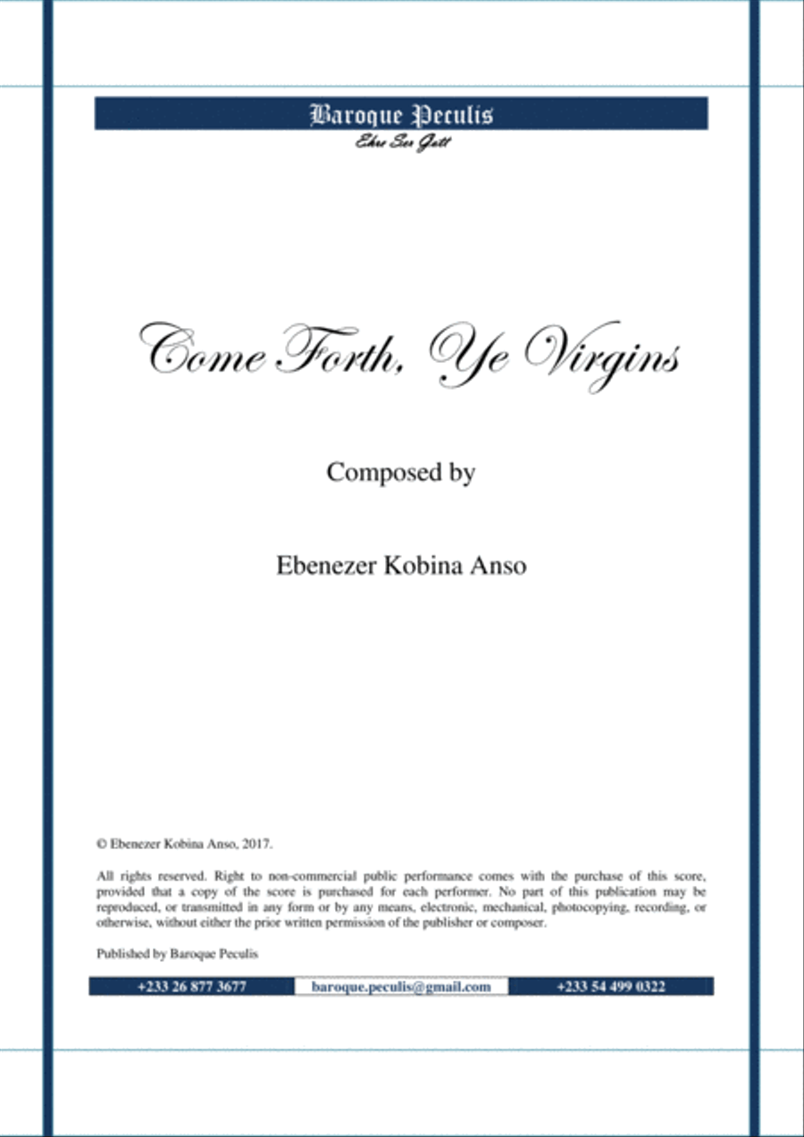 Come Forth, Ye Virgins 4-Part scores gallery preview page 1