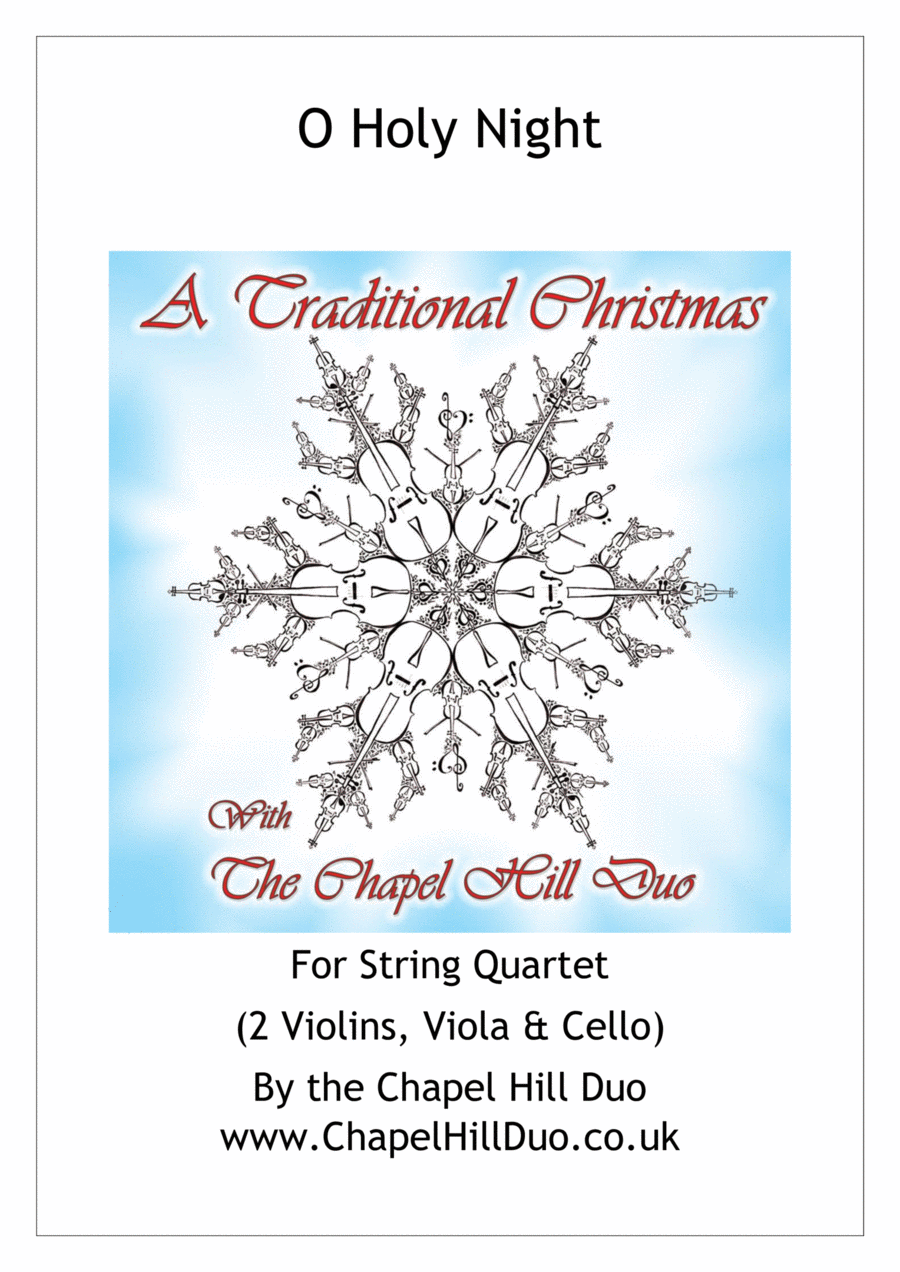 O Holy Night for String Quartet - Full Length arrangement by the Chapel Hill Duo String Quartet scores gallery preview page 1