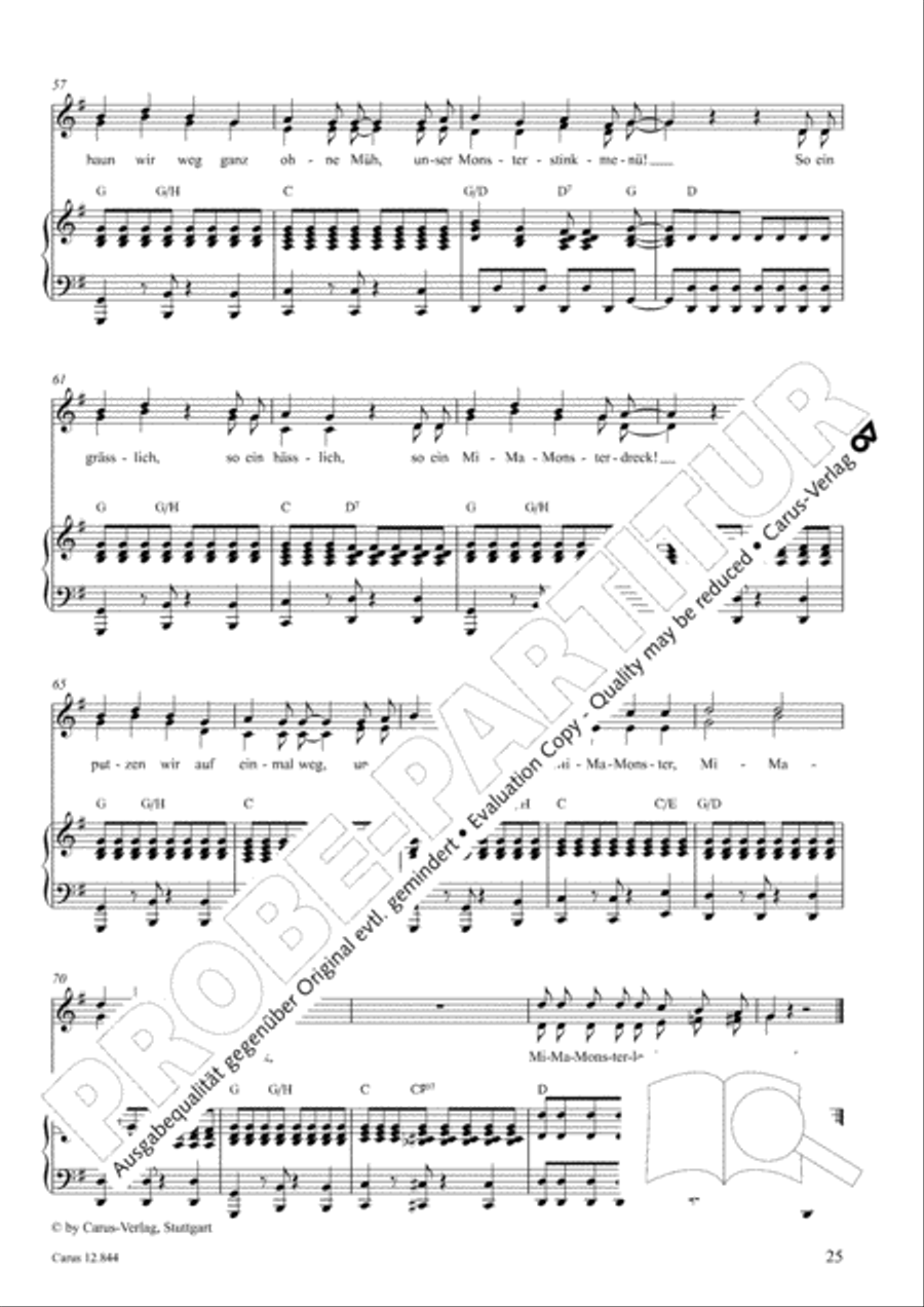 Gruselmonsterzaubersongs. Heft II Children's Choir scores gallery preview page 26