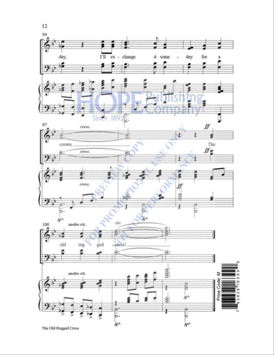 The Old Rugged Cross 4-Part scores gallery preview page 13