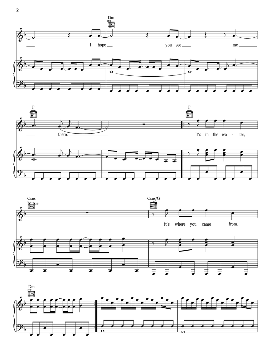 Radioactive Piano, Vocal, Guitar scores gallery preview page 2