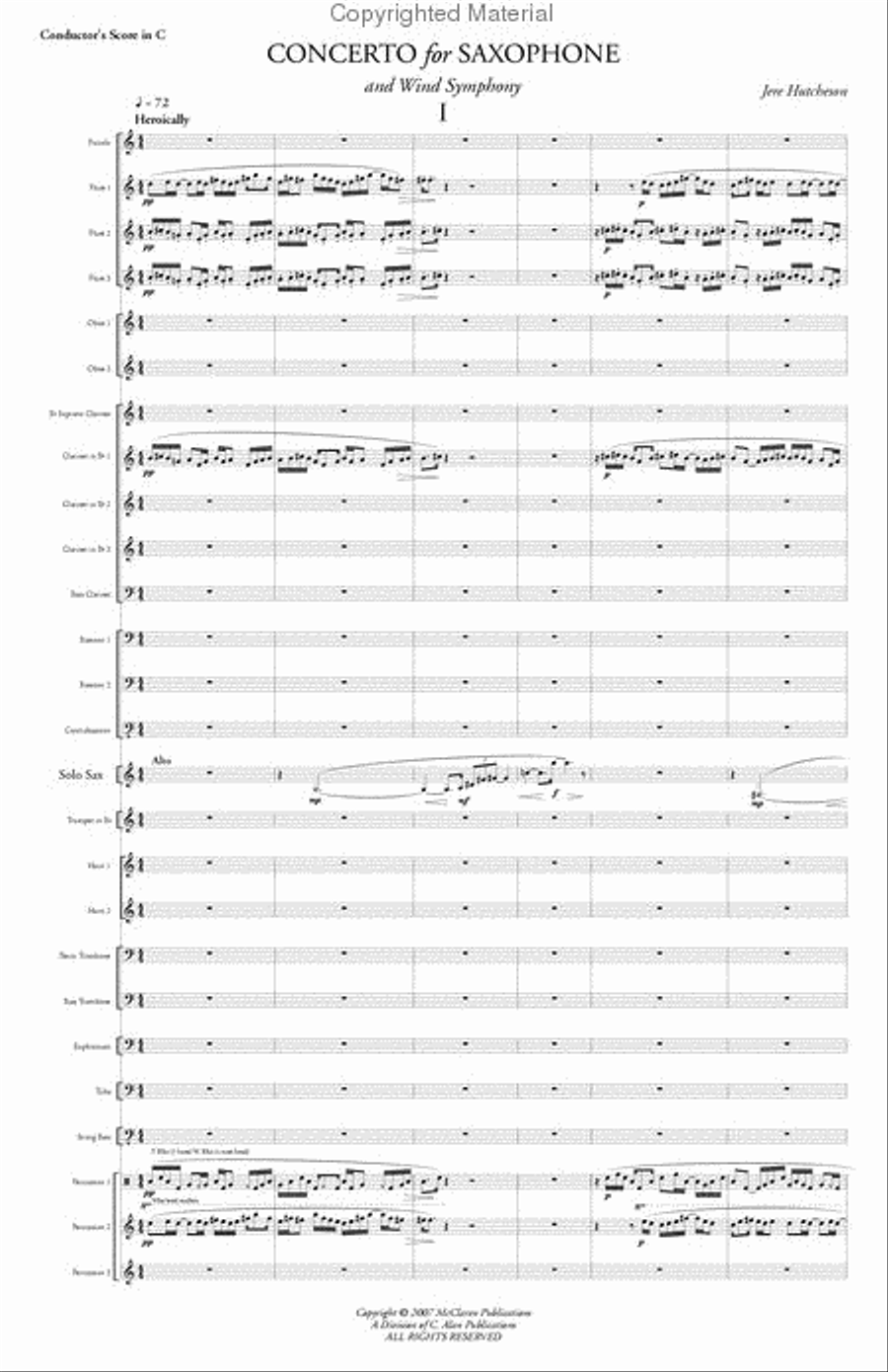 Concerto for Saxophone & Wind Symphony Concert Band scores gallery preview page 2