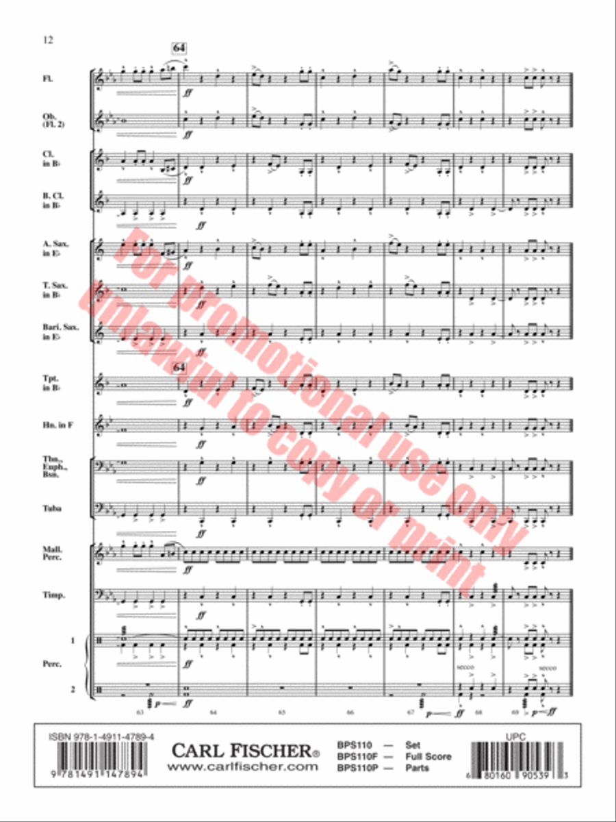 Belligerence Concert Band scores gallery preview page 13