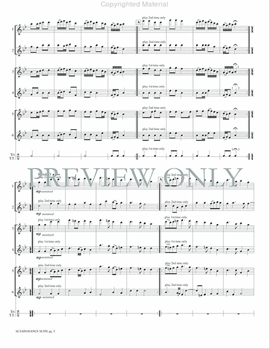 Susato Dance Suite (from Danserye) (1551) Small Ensemble scores gallery preview page 7