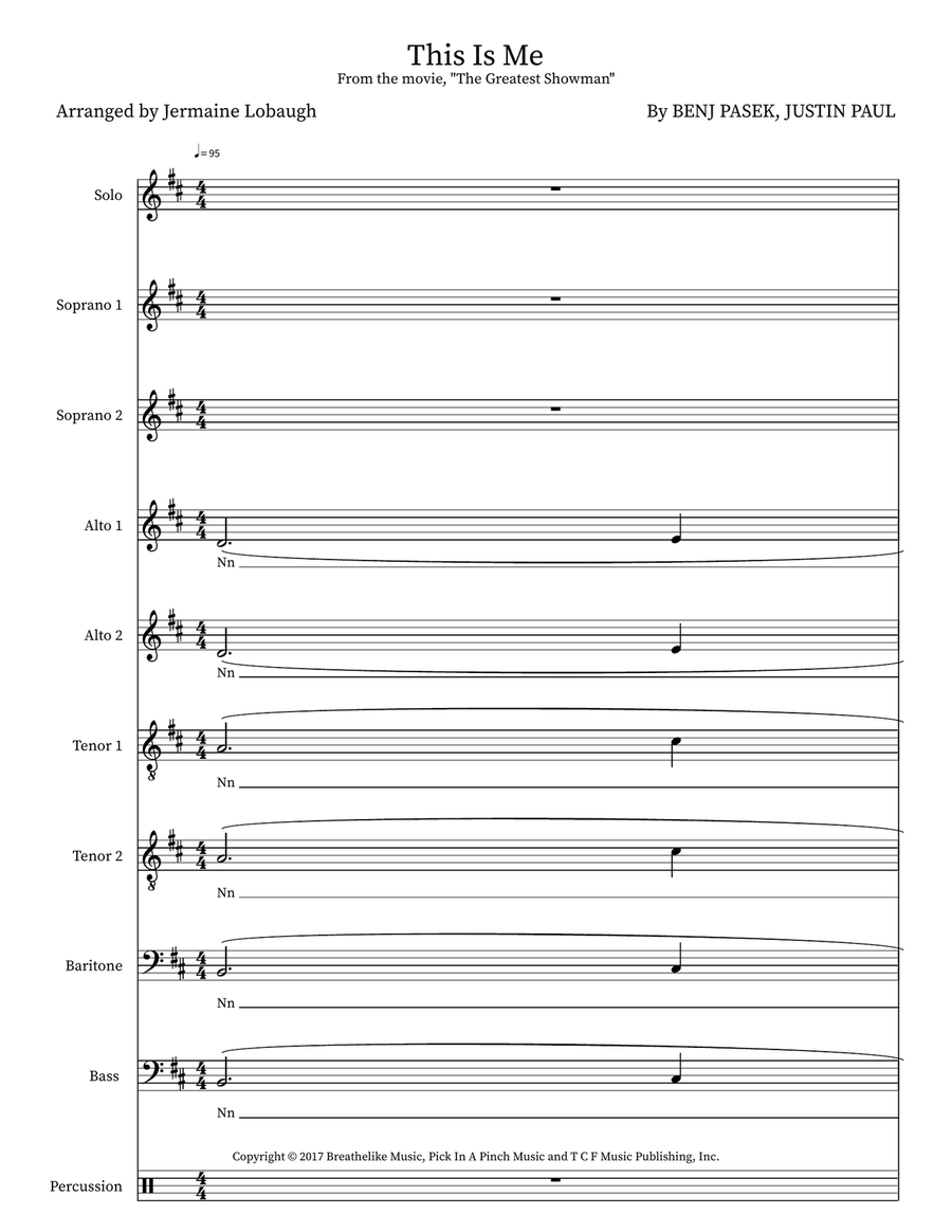 This Is Me Choir scores gallery preview page 1