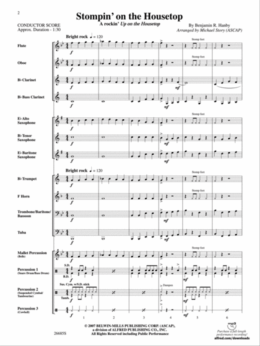 Stompin' on the Housetop Concert Band scores gallery preview page 2