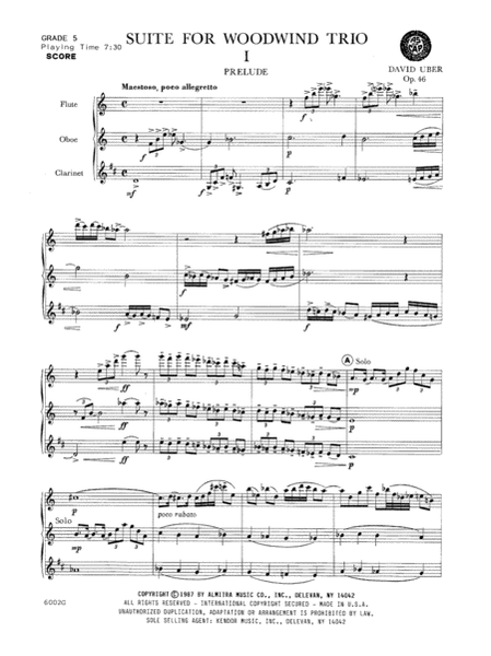 Suite For Woodwind Trio (Opus 46)