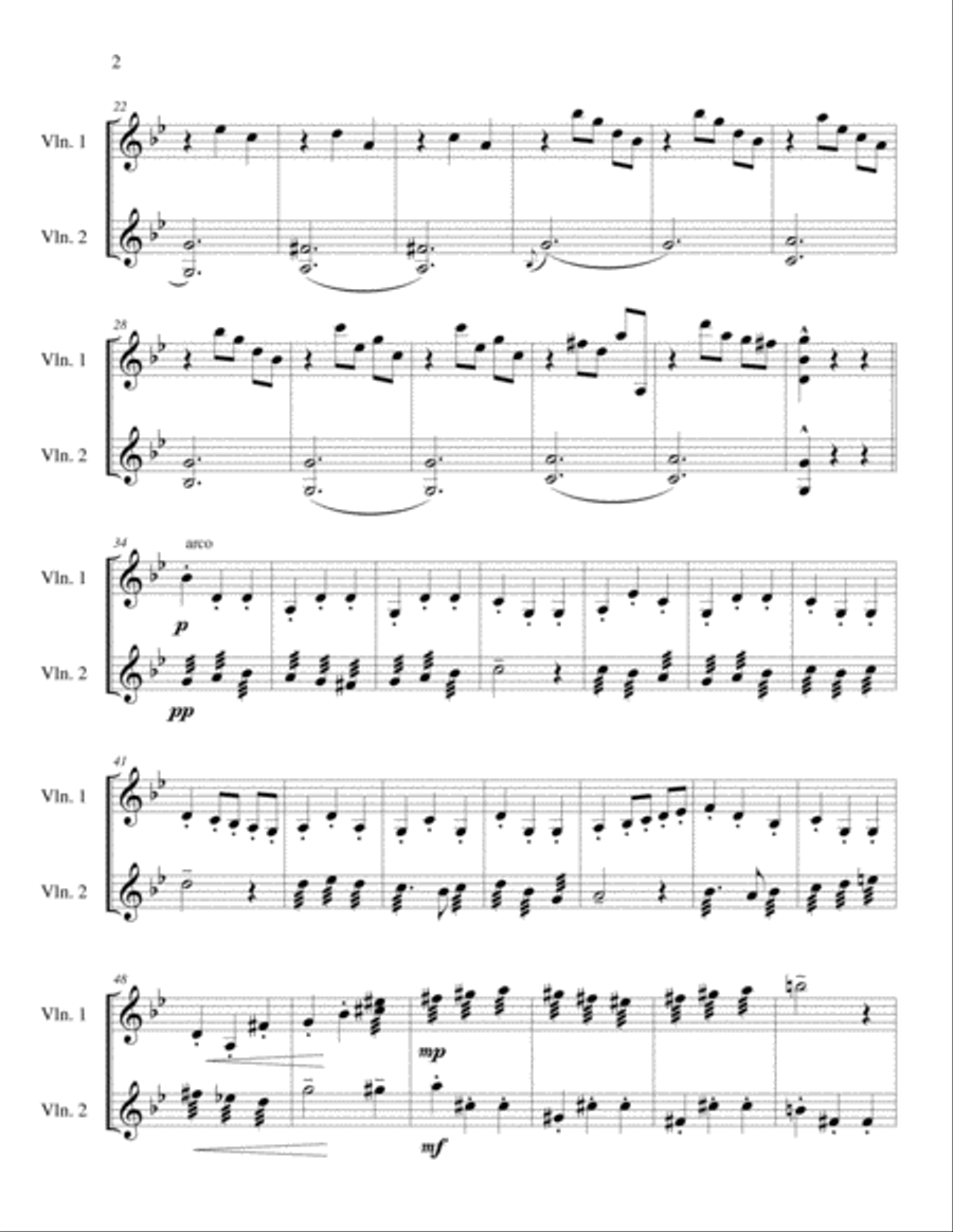 Sonata for Two Violins in F# minor, Op 4 Mvmt 3 Violin scores gallery preview page 2