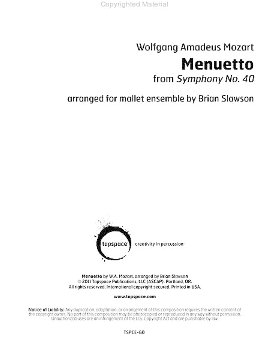Menuetto Percussion Ensemble scores gallery preview page 2
