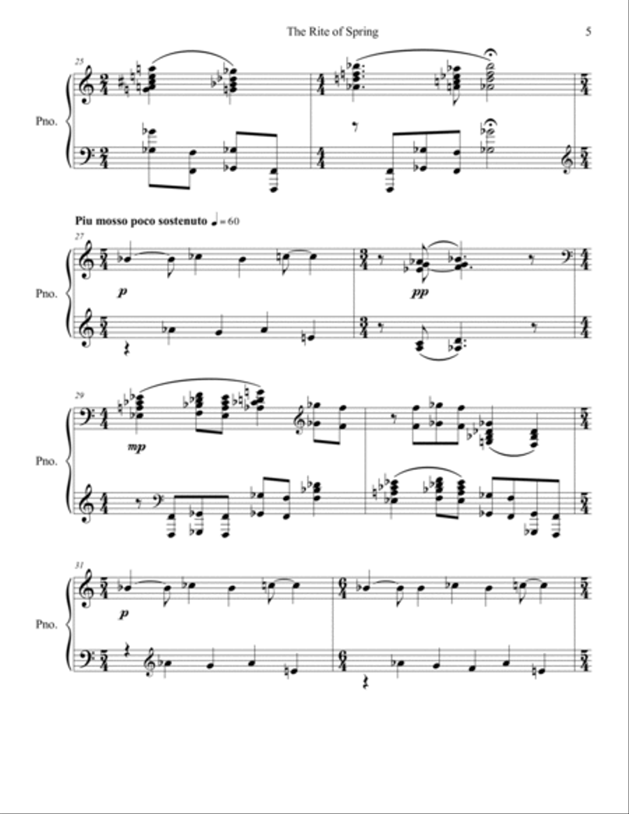 The Rite of Spring Part Two The Sacrifice Piano Solo scores gallery preview page 6