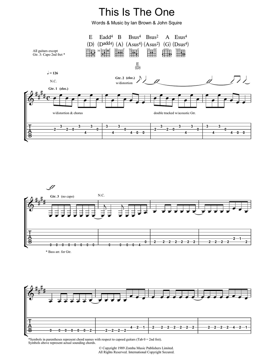 This is The One This is The One Guitar Tablature scores gallery preview page 1