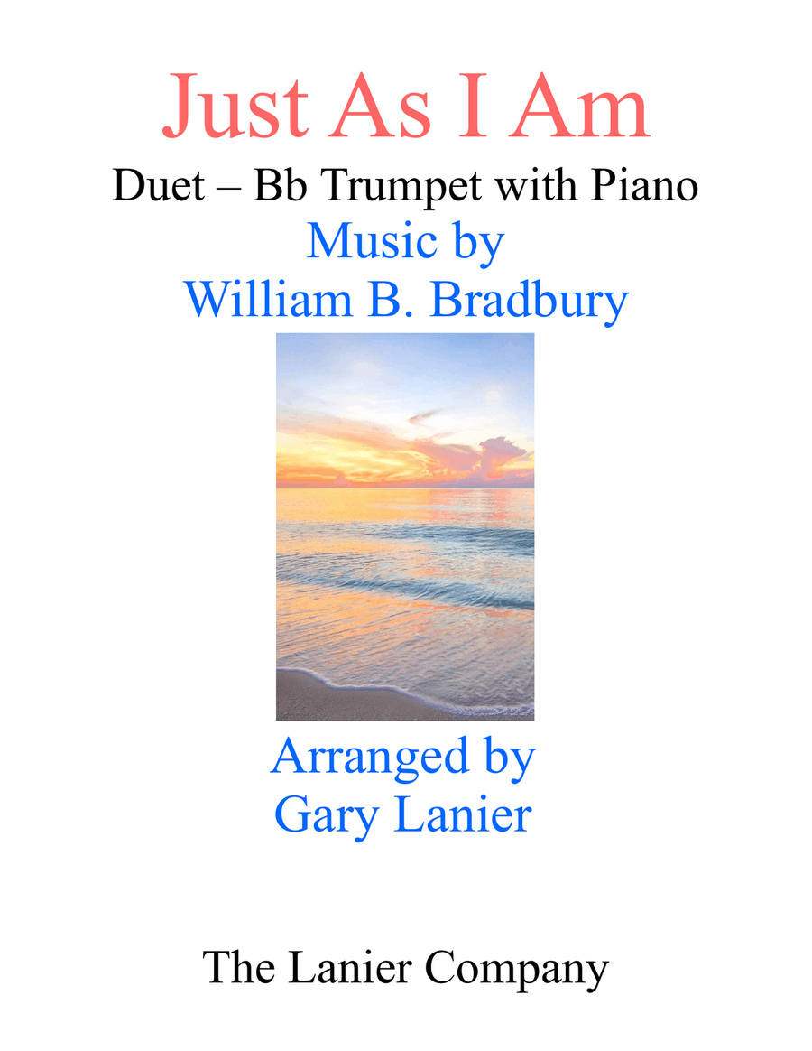 Gary Lanier: JUST AS I AM (Duet – Bb Trumpet & Piano with Parts) Trumpet Duet scores gallery preview page 1