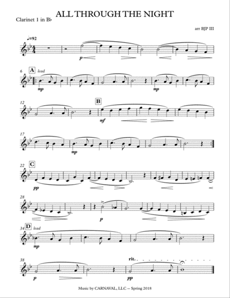 All Through the Night Small Ensemble scores gallery preview page 5