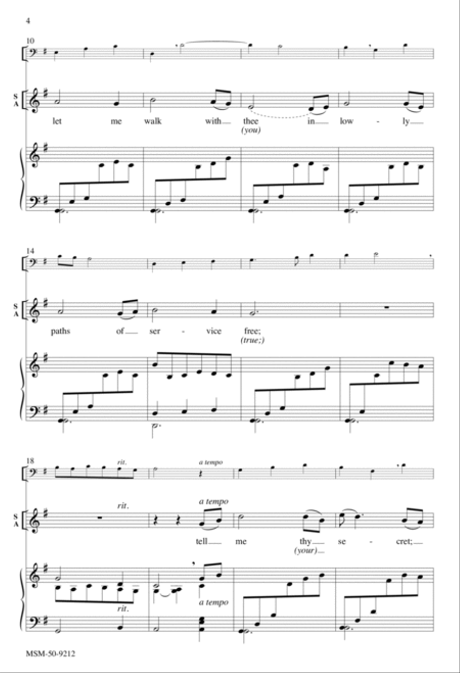O Master, Let Me Walk with Thee O Master, Let me Walk with You 4-Part scores gallery preview page 3