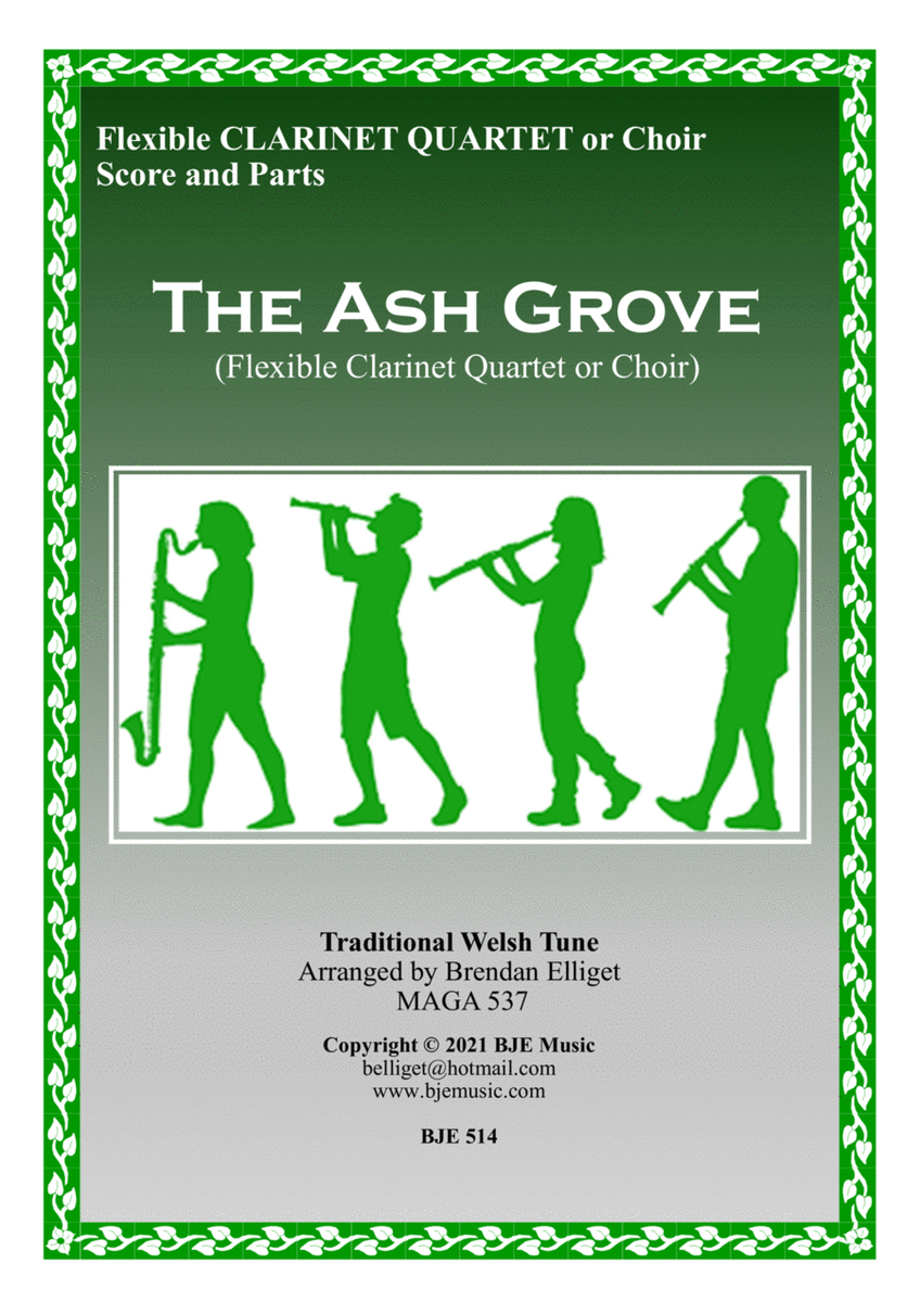 The Ash Grove - Flexible Clarinet Quartet or Choir Score and Parts PDF image number null