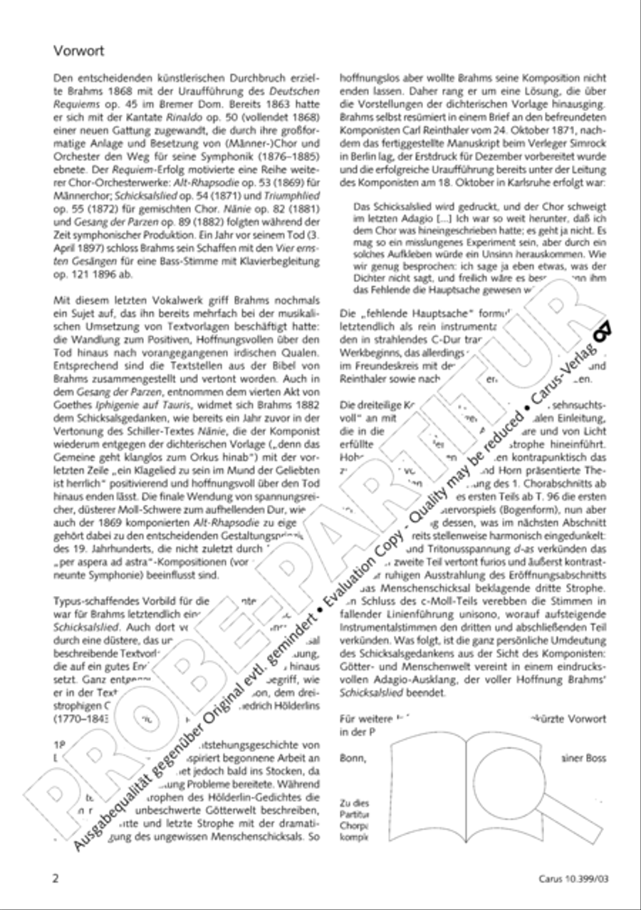Schicksalslied, Op. 54 4-Part scores gallery preview page 3
