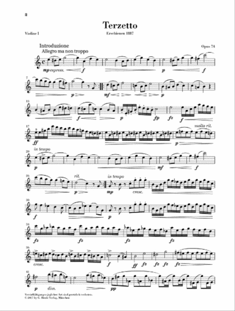 Terzetto in C Major, Op. 74 String Trio scores gallery preview page 2