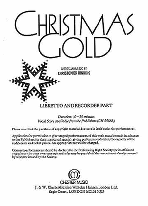 Christmas Gold Libretto and Recorder Part (10+ Copies)