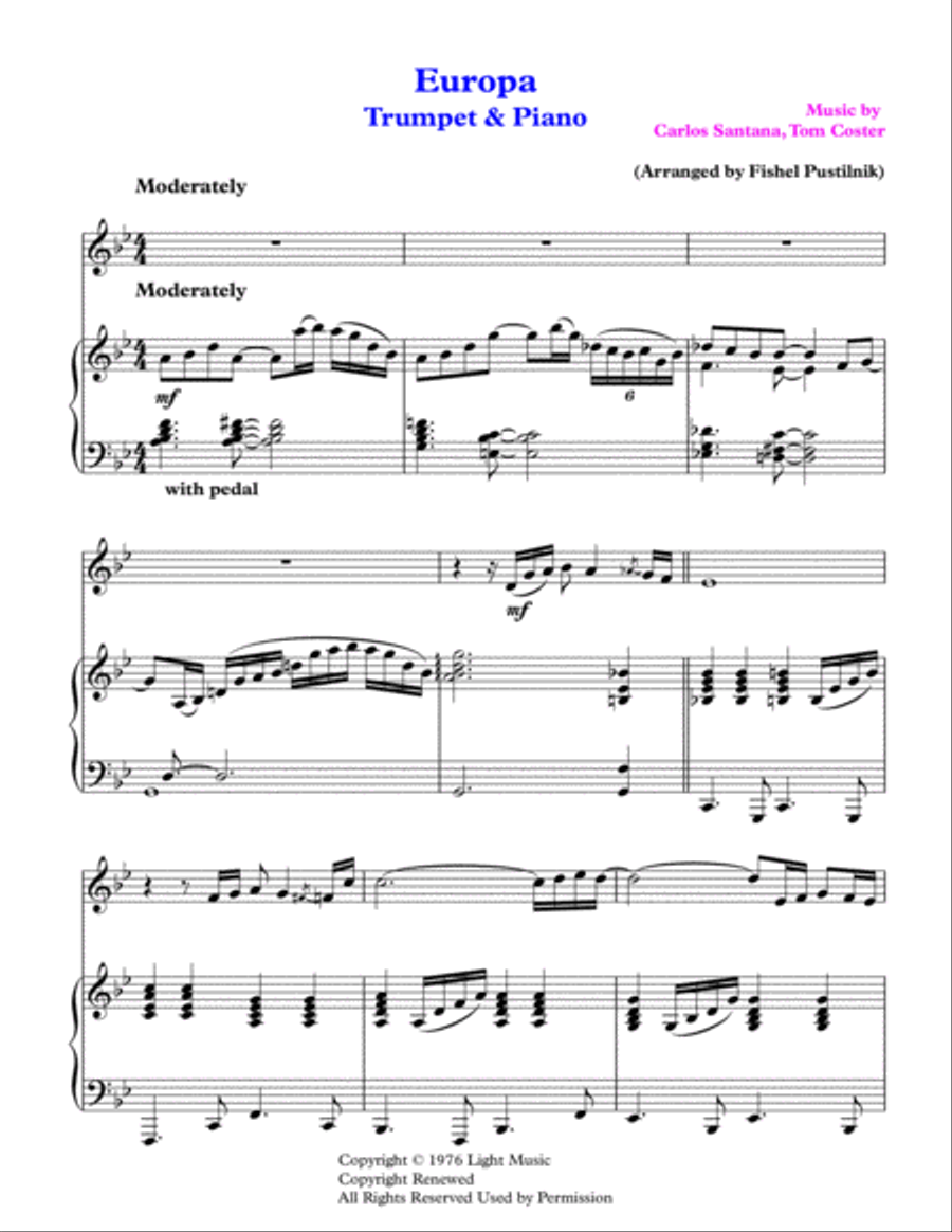 Europa Trumpet Solo scores gallery preview page 2