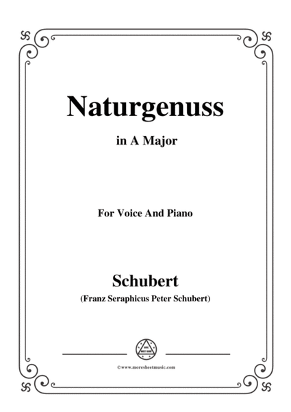 Schubert-Naturgenuss,in A Major,for Voice&Piano image number null
