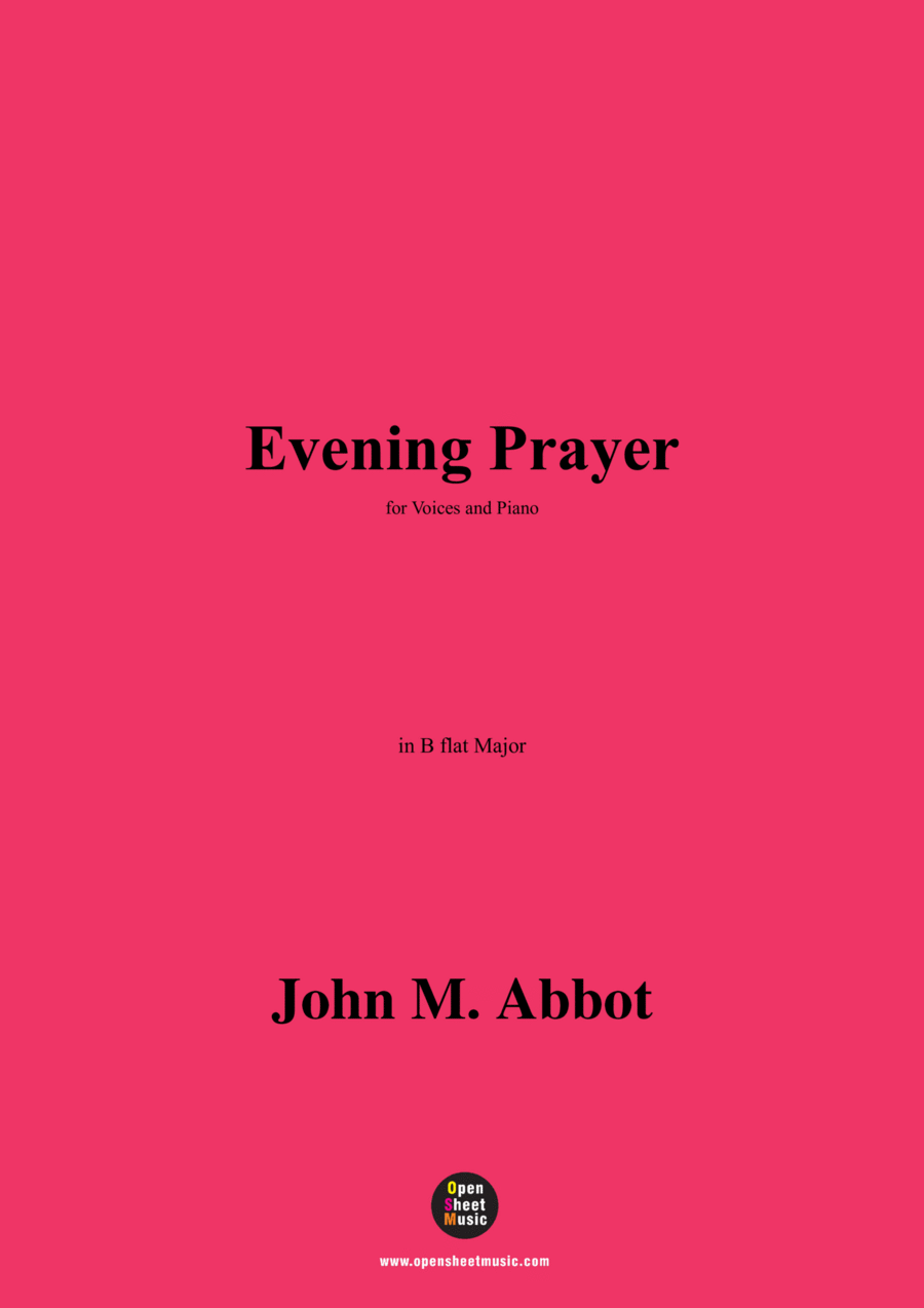John M. Abbot-Evening Prayer,in B flat Major Voice scores gallery preview page 1