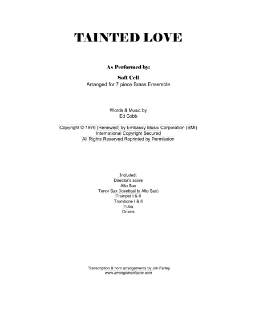 Tainted Love Large Ensemble scores gallery preview page 1