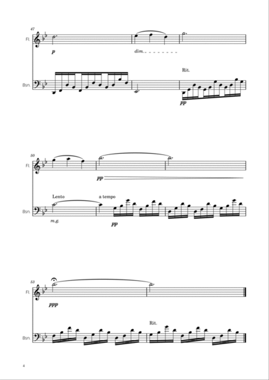 The Swan - Saint-Saens - Flute and Bassoon Duet Woodwind Duet scores gallery preview page 4