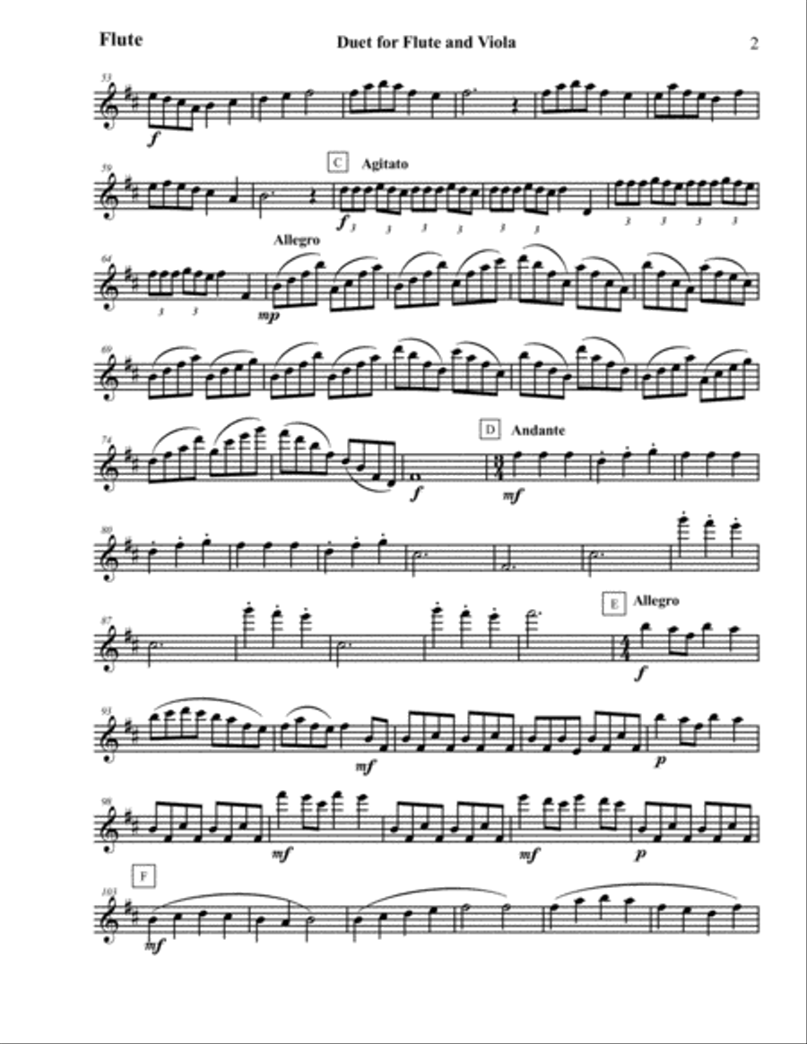 Duet Op. 17B for Flute and Viola Flute scores gallery preview page 3