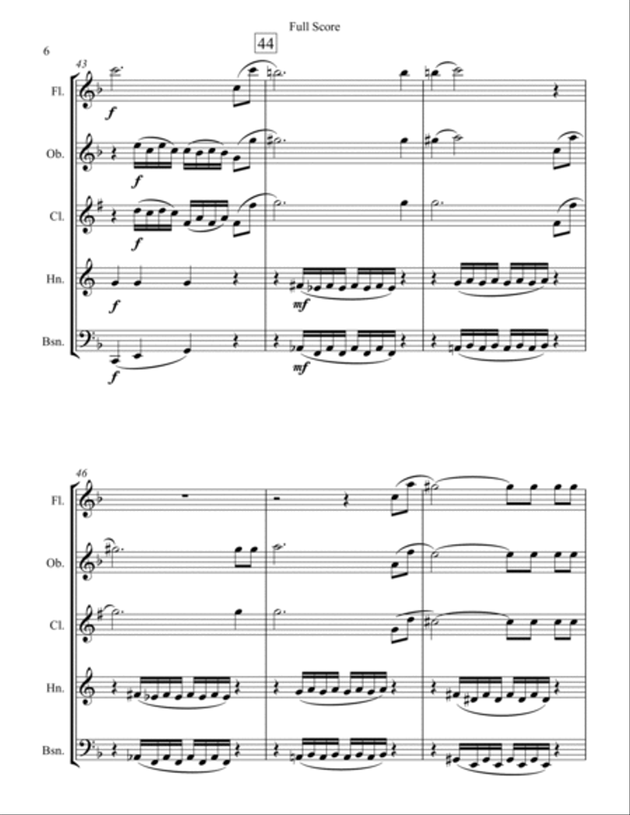 Bali Ha'i Bali Ha'i Woodwind Quintet scores gallery preview page 6