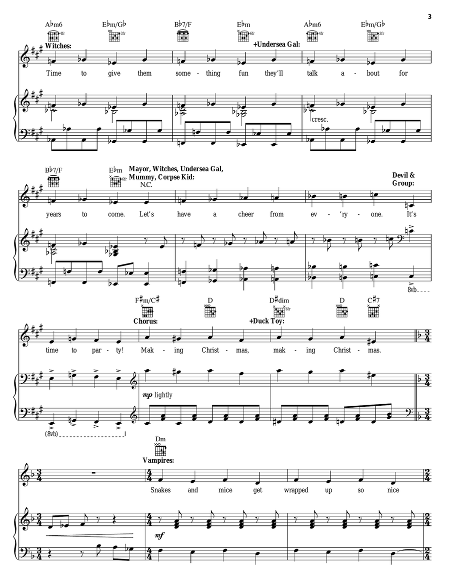 Making Christmas (from The Nightmare Before Christmas) Piano, Vocal, Guitar scores gallery preview page 3